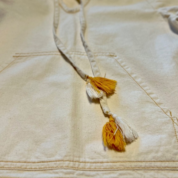 MADEWELL WOVEN NATURAL COTTON PULL-OVER HOODIE WITH TASSLE TIES - Picture 3 of 5